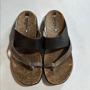 Merrell Black and Brown Leather Sandals